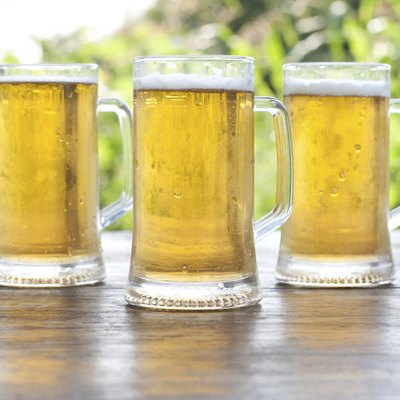 three mug of beer