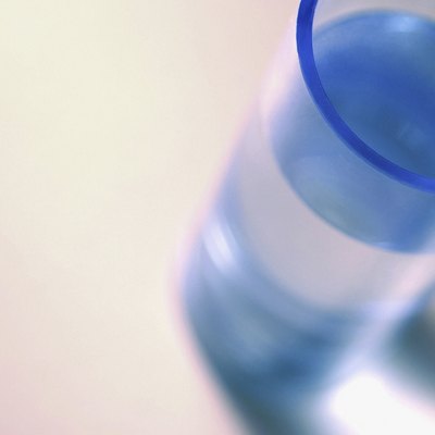 High angle view of a glass of water
