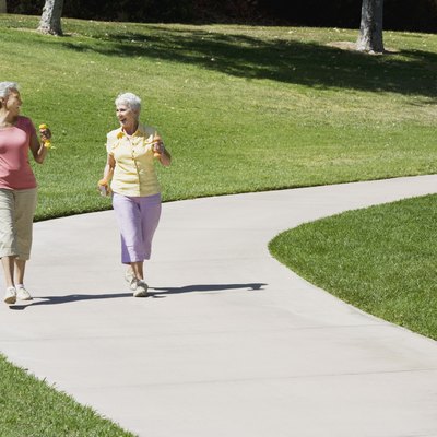 Senior women walking