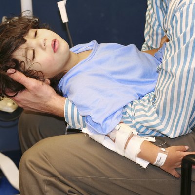 Worn out little boy in ER