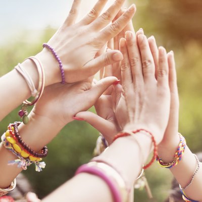 Close up of female hands