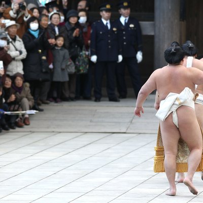 Sumo Grand Champions Celebrate The New Year