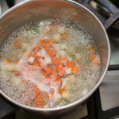 Vegetables in a pot