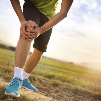 Runner with injured knee