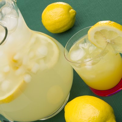 Pitcher and glass of lemonade