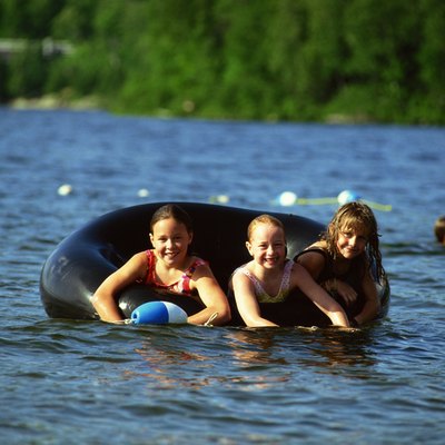 Group of children playing in water