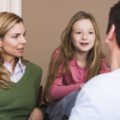 Family talking together
