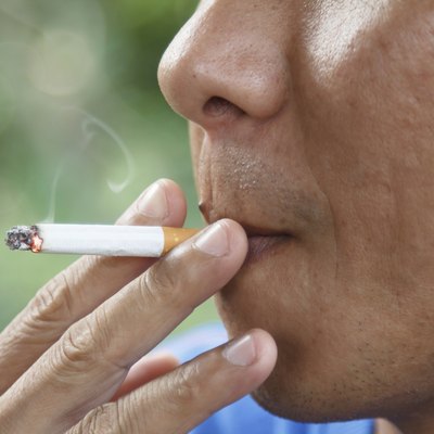smoking cigarette