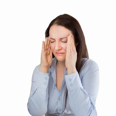 woman with great headache