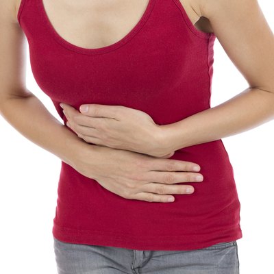 Woman with a stomach pain