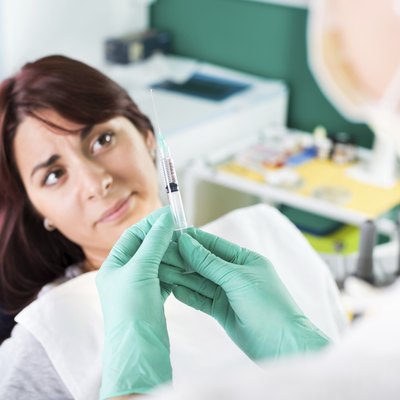 Scared girl at dentist