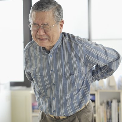 Senior men are in pain lower back pain