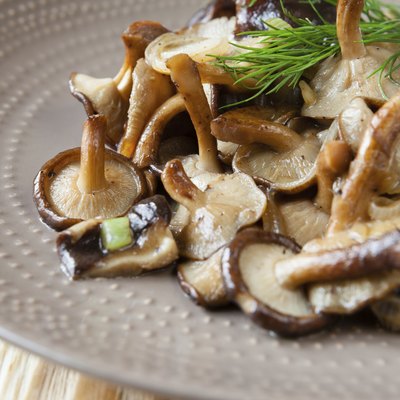 roasted shiitake mushrooms on a plate