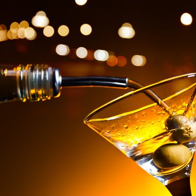 martini with olives
