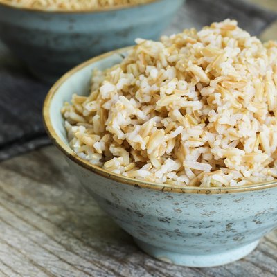 Cooked Brown Rice side view