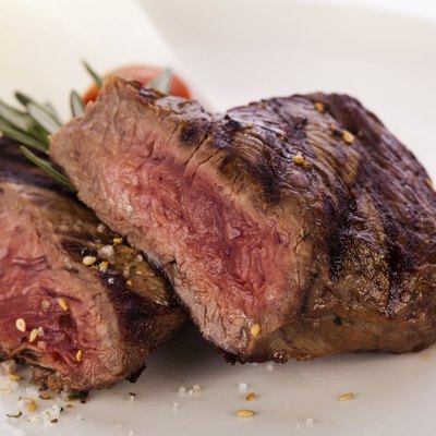 Succulent medium rare beef steak