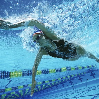 Underwater view of swimmer in pool