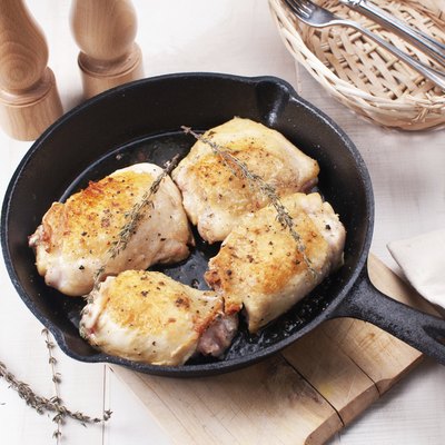 Rustic fried chicken thighs
