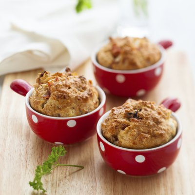 "Ham, cheese and tomato muffins"