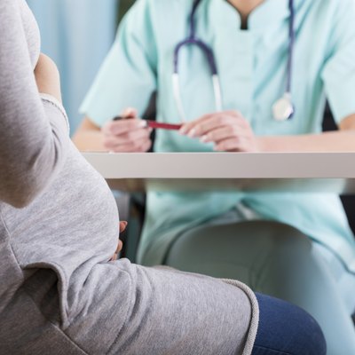 Pregnant woman during medical visit