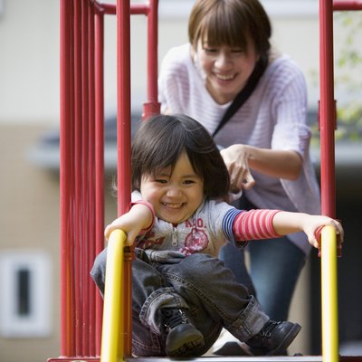Mother and Son Playing at Park