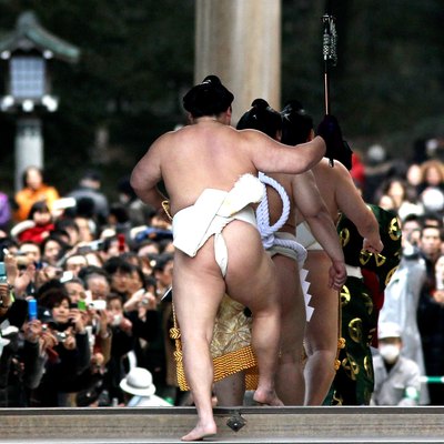 Sumo Grand Champions Celebrate The New Year
