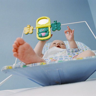 Baby playing with toy