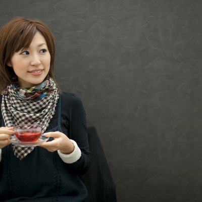 Woman drinking tea