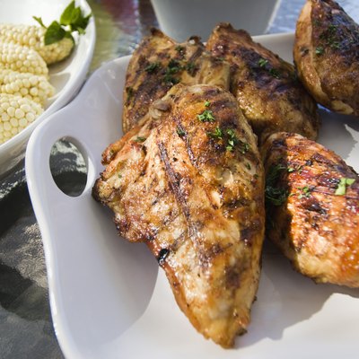 Grilled chicken and corn on the cob
