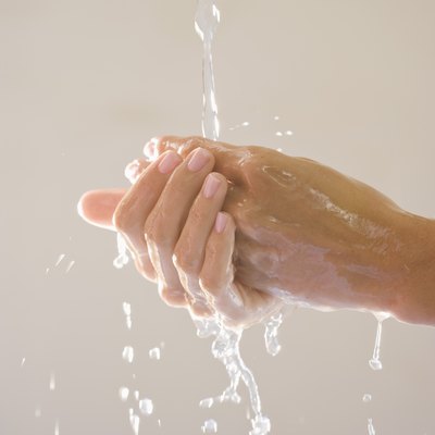 Person washing hands