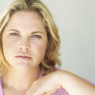 Young woman with blonde hair,portrait,close-up