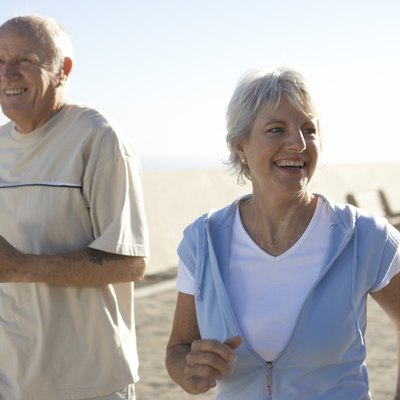 Couple jogging together