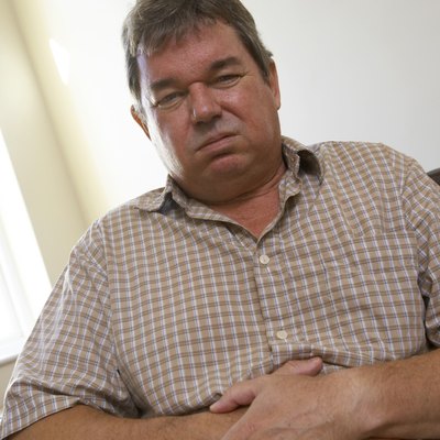 Man with upset stomach