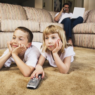 Children watching television