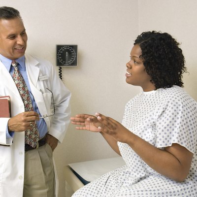 Patient talking with doctor