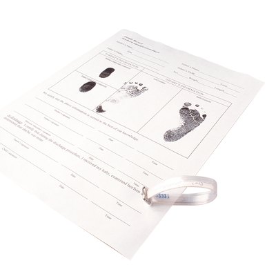 Birth certificate with baby footprints