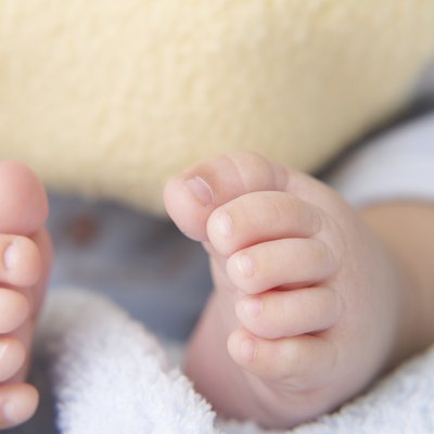 Close up of baby's bare feet