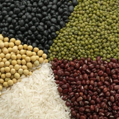 Different Chinese grains and beans, close-up
