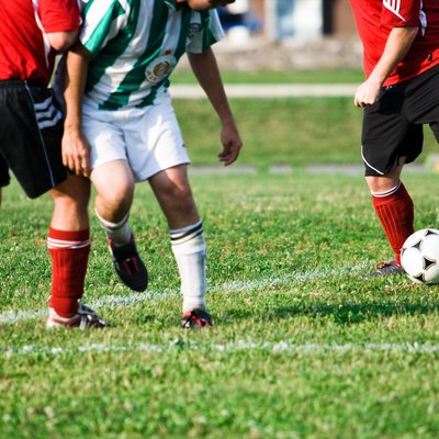 Players competing in soccer match