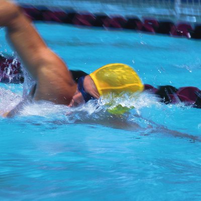 Competitive swimmer in pool