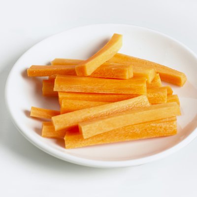 Plate of carrot sticks