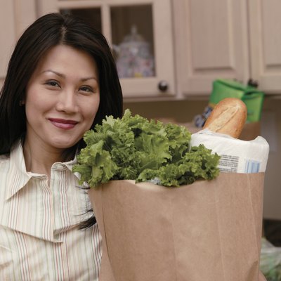 Woman holding groceries