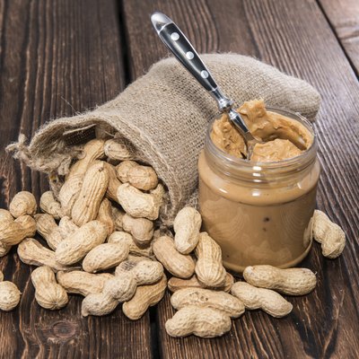 Glass with Peanut Butter