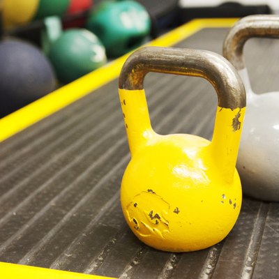 Kettle bell weights, close-up