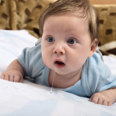Cute little baby drool