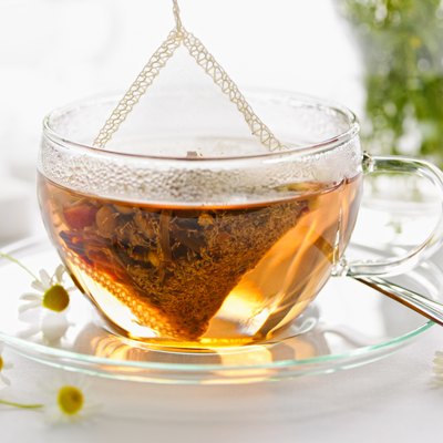 Herbal tea in glass cup