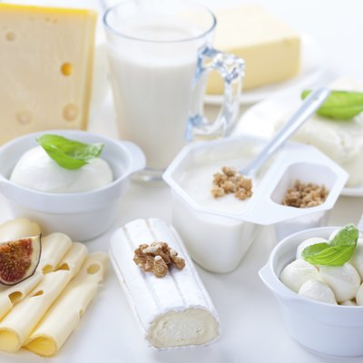 Assortment of different dairy products