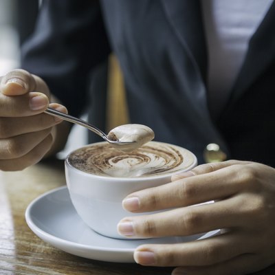 woman drinking coffee