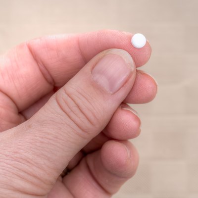 One small pill - health, medicine etc. Modern treatments.