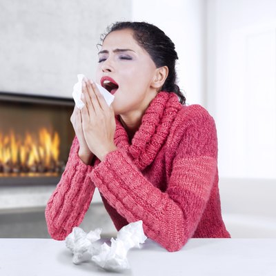 Pretty woman getting influenza